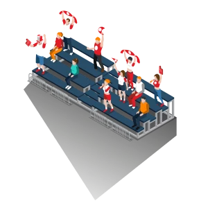 Изображение болельщиков на трибуне торговой марки West